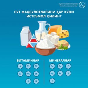 Read more about the article Сут маҳсулотларини ҳар куни истеъмол қилинг!
